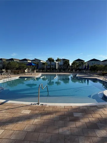 a view of swimming pool with mountain view