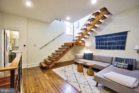 a living room with furniture