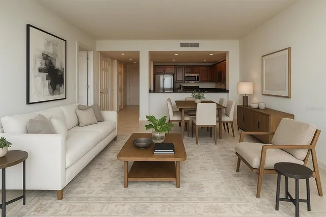 a view of an empty room with a fireplace