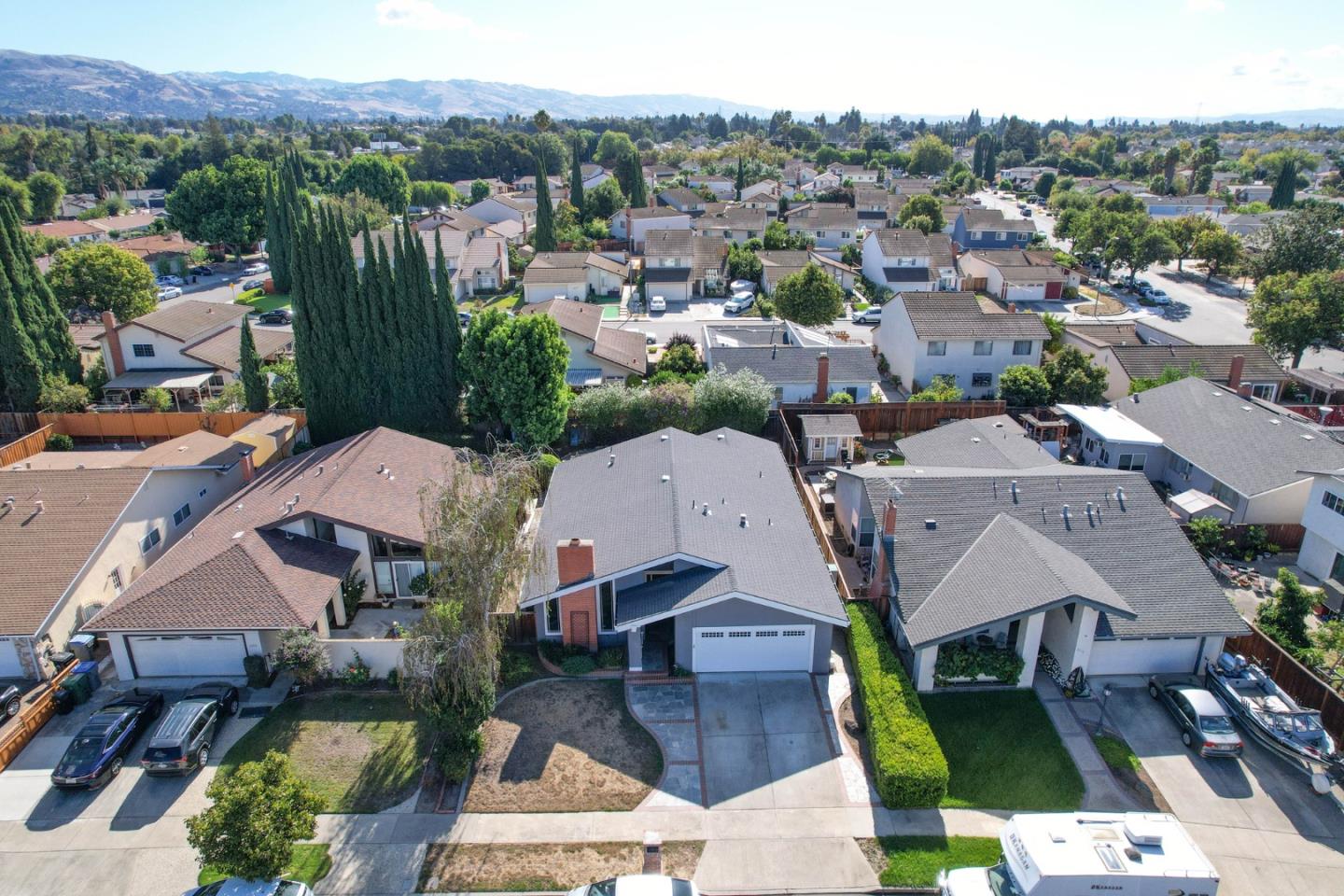 2314 Oak Flat Road San Jose, CA 95131 - Photo 28 of 36 an aerial view of a house with a garden