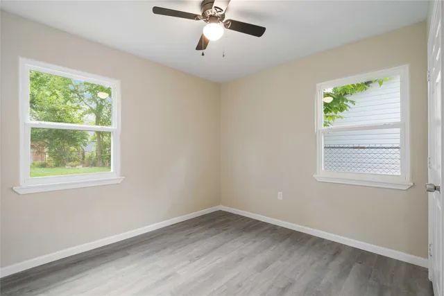 an empty room with a window