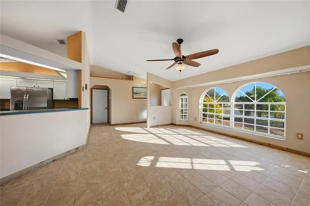 a view of a hall with a window