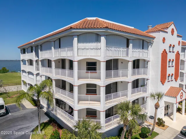 a front view of a multi story building