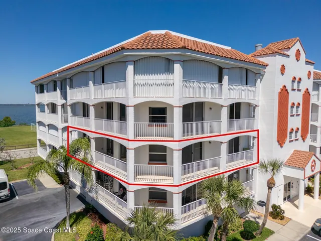 a front view of a multi story building