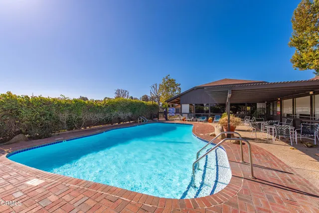 a outdoor view with a seating space