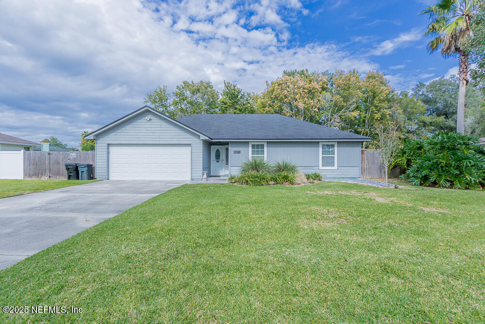 a house view with a garden space