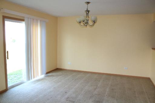 1319 Roth Drive Joliet, IL 60431 - Photo 3 of 10 an empty room with a chandelier fan and windows