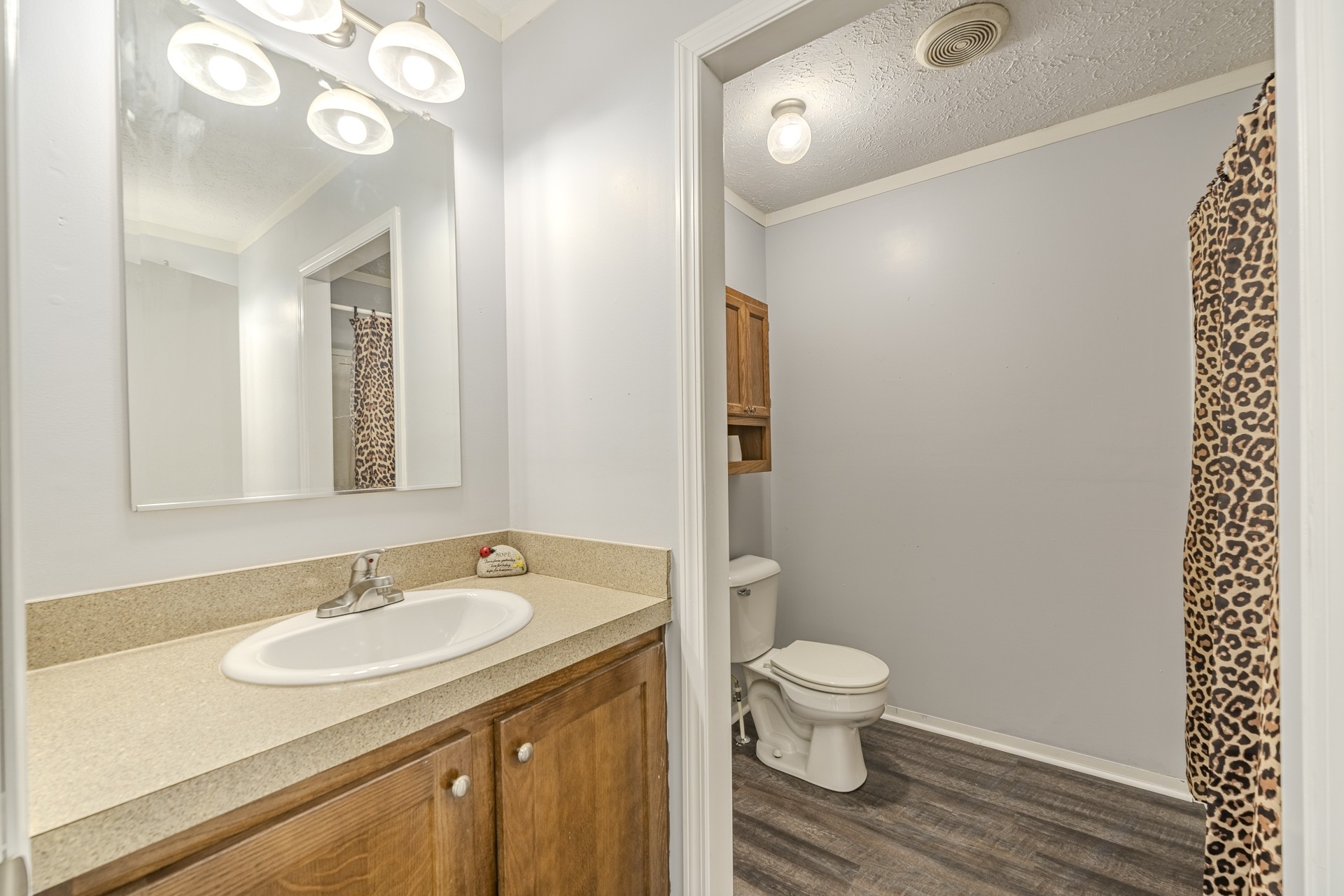 1125 Clifft Road Bolivar, TN 38008 - Photo 38 of 78 a bathroom with a granite countertop sink a toilet and a mirror