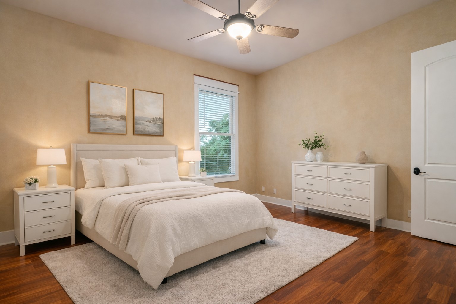 23426 Oscar Road Spicewood, TX 78669 - Photo 10 of 40 Guest bedroom #1 of 3 in the main house. Virtually staged.