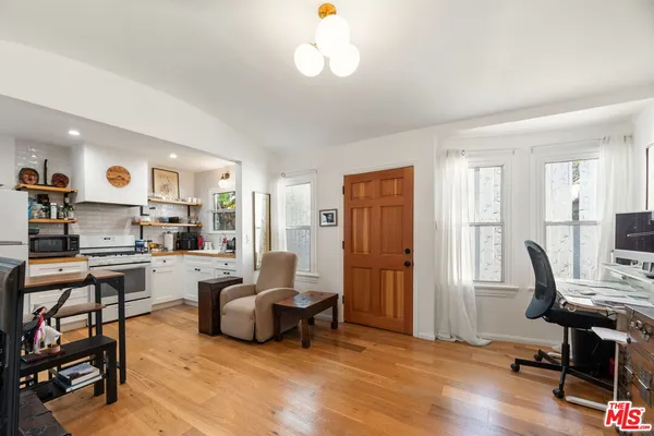 a living room with furniture
