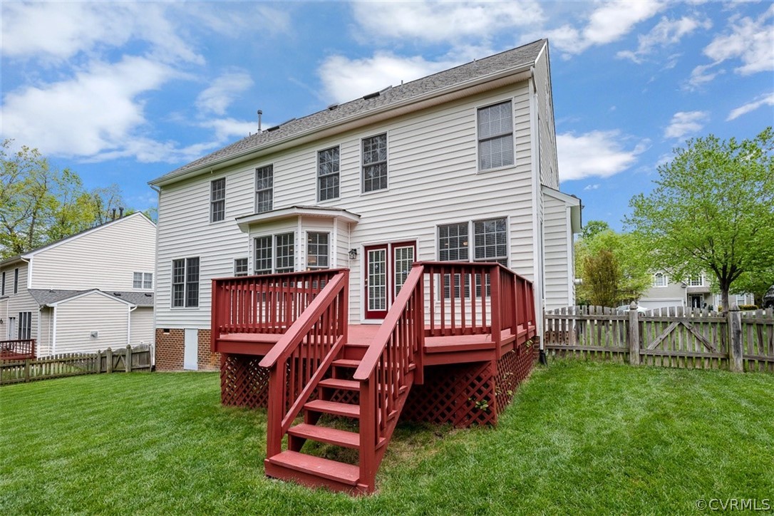 5208 Wheat Ridge Place Glen Allen, VA 23059 - Photo 43 of 45 a view of backyard with deck and outdoor seating