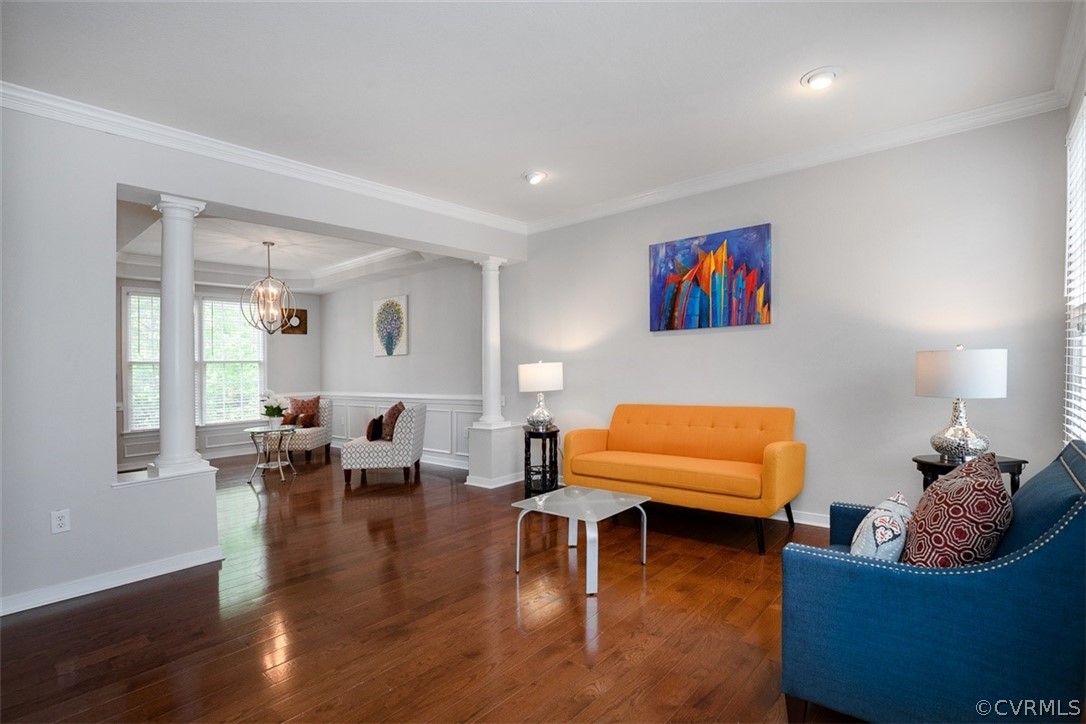 5208 Wheat Ridge Place Glen Allen, VA 23059 - Photo 6 of 45 a living room with furniture and wooden floor