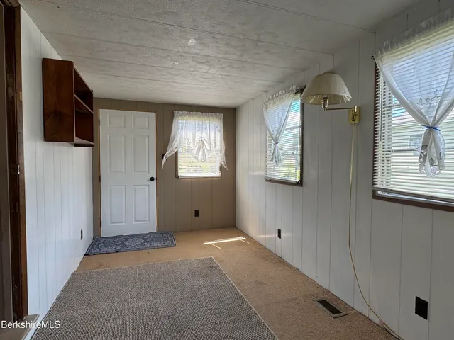 a bathroom with a mirror