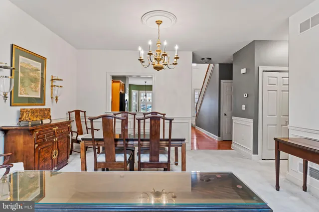 a view of living room and dining room