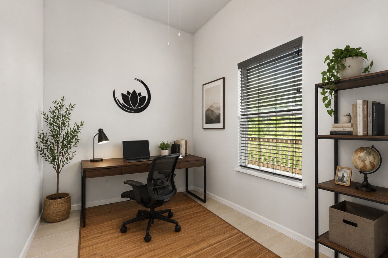167 Garth Street Freeport, TX 77541 - Photo 16 of 34 Virtual staging study room with the view to the water in the back