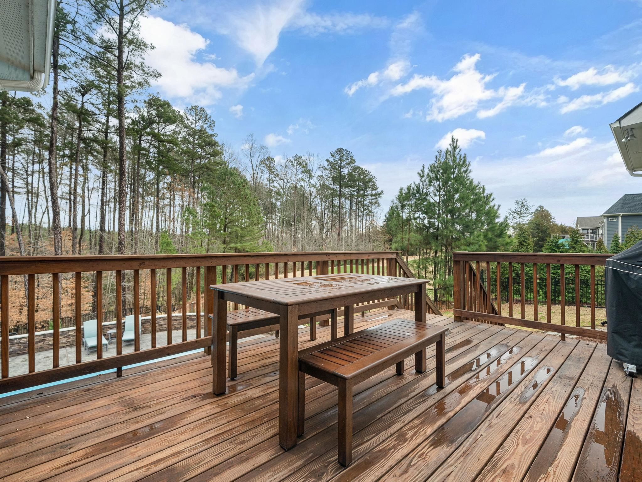 7532 Hasentree Way Wake Forest, NC 27587 - Photo 36 of 40 a view of balcony with wooden floor and fence