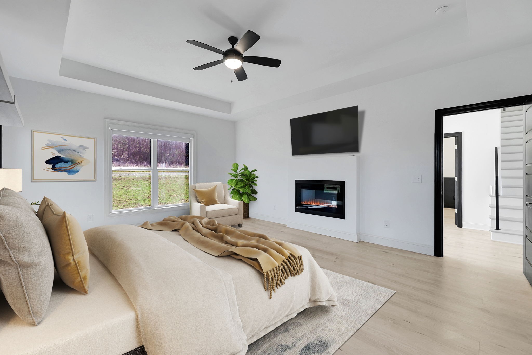 200 Charles Smith Road Lascassas, TN 37085 - Photo 30 of 62 a bedroom with a bed and a flat screen tv