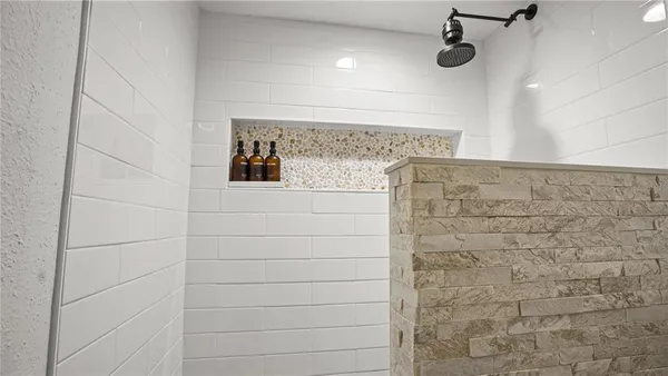 a bathroom with a shower