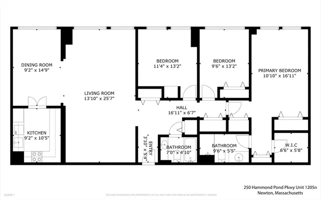 $1,100,000 | 250 Hammond Pond Parkway, Unit 1205N, Newton, MA 02467