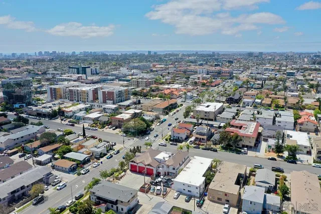 an aerial view of a city