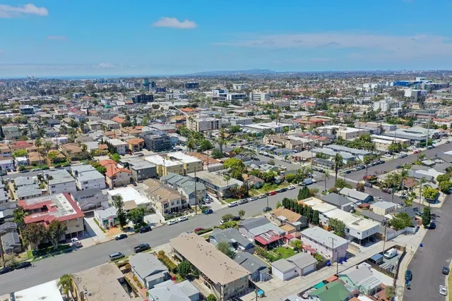 an aerial view of a city