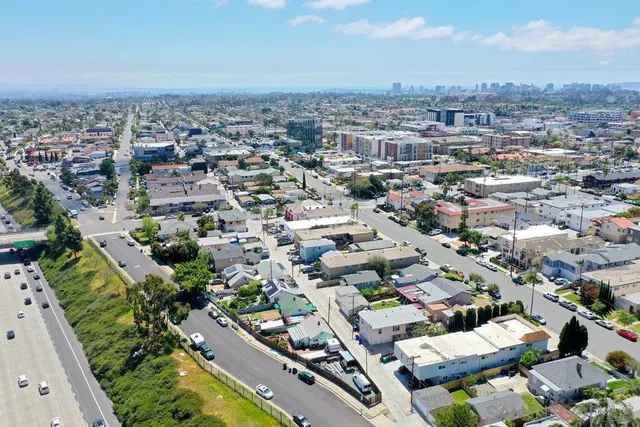 an aerial view of a city with lots of residential buildings