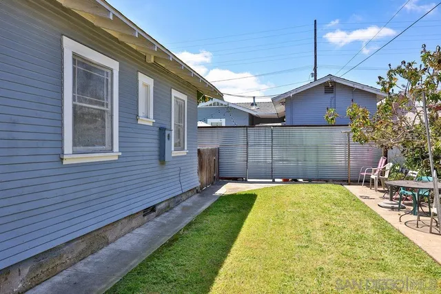 a view of a backyard with a garden