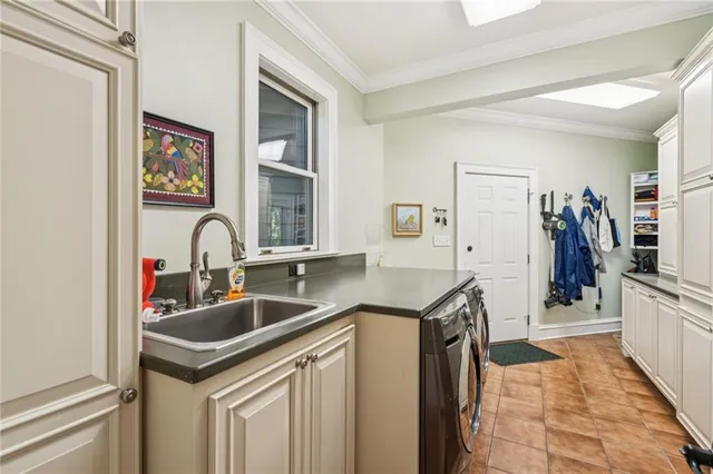 a view of a balcony with furniture