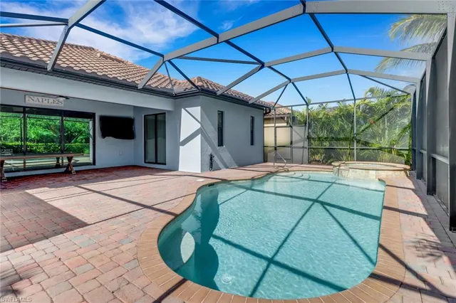 a indoor pool and deck
