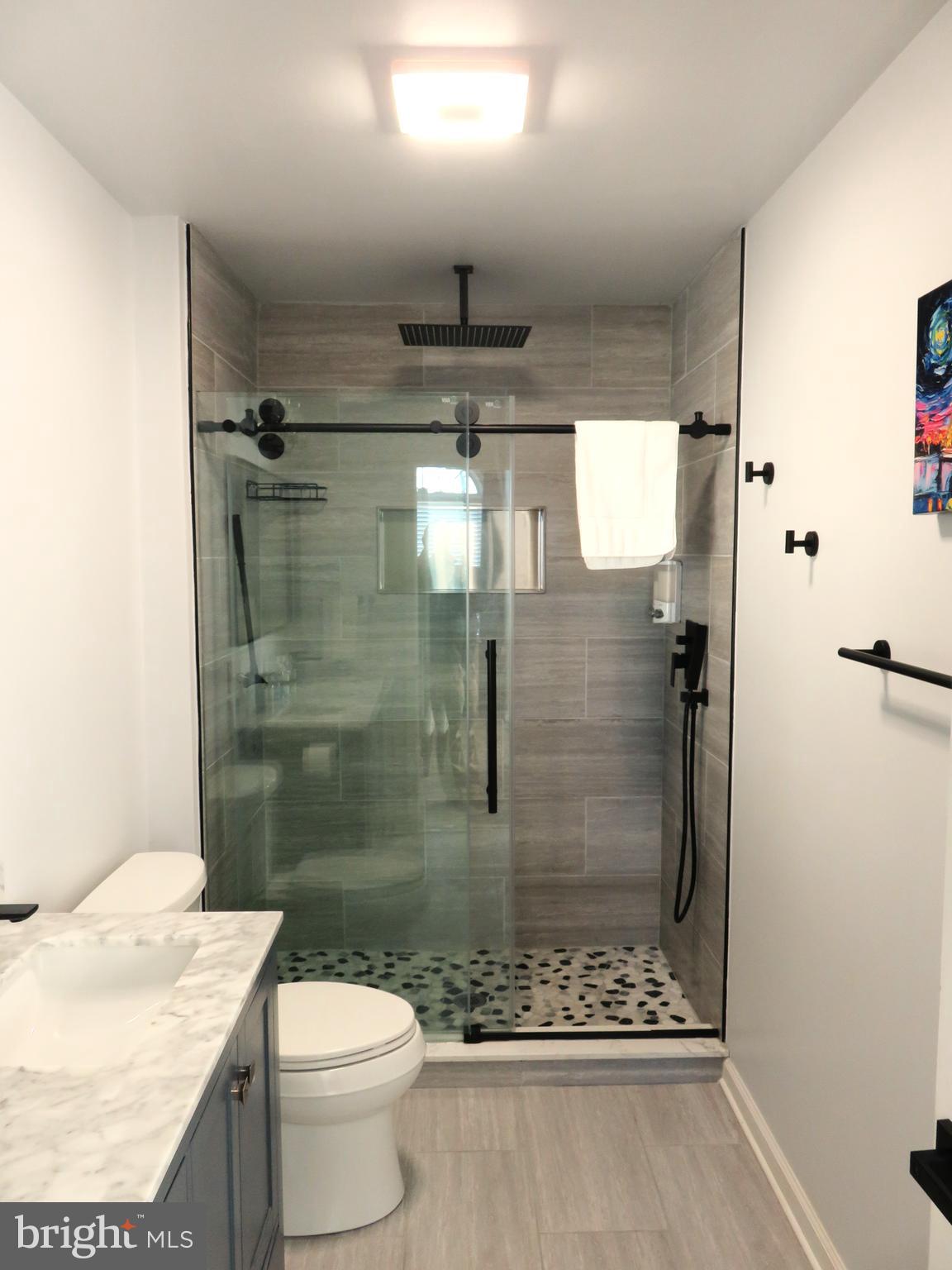 28 Bryan Drive Rehoboth Beach, DE 19971 - Photo 21 of 41 a bathroom with a shower and a toilet