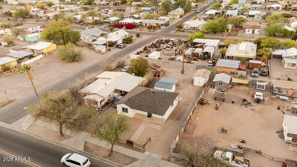 an aerial view of a city