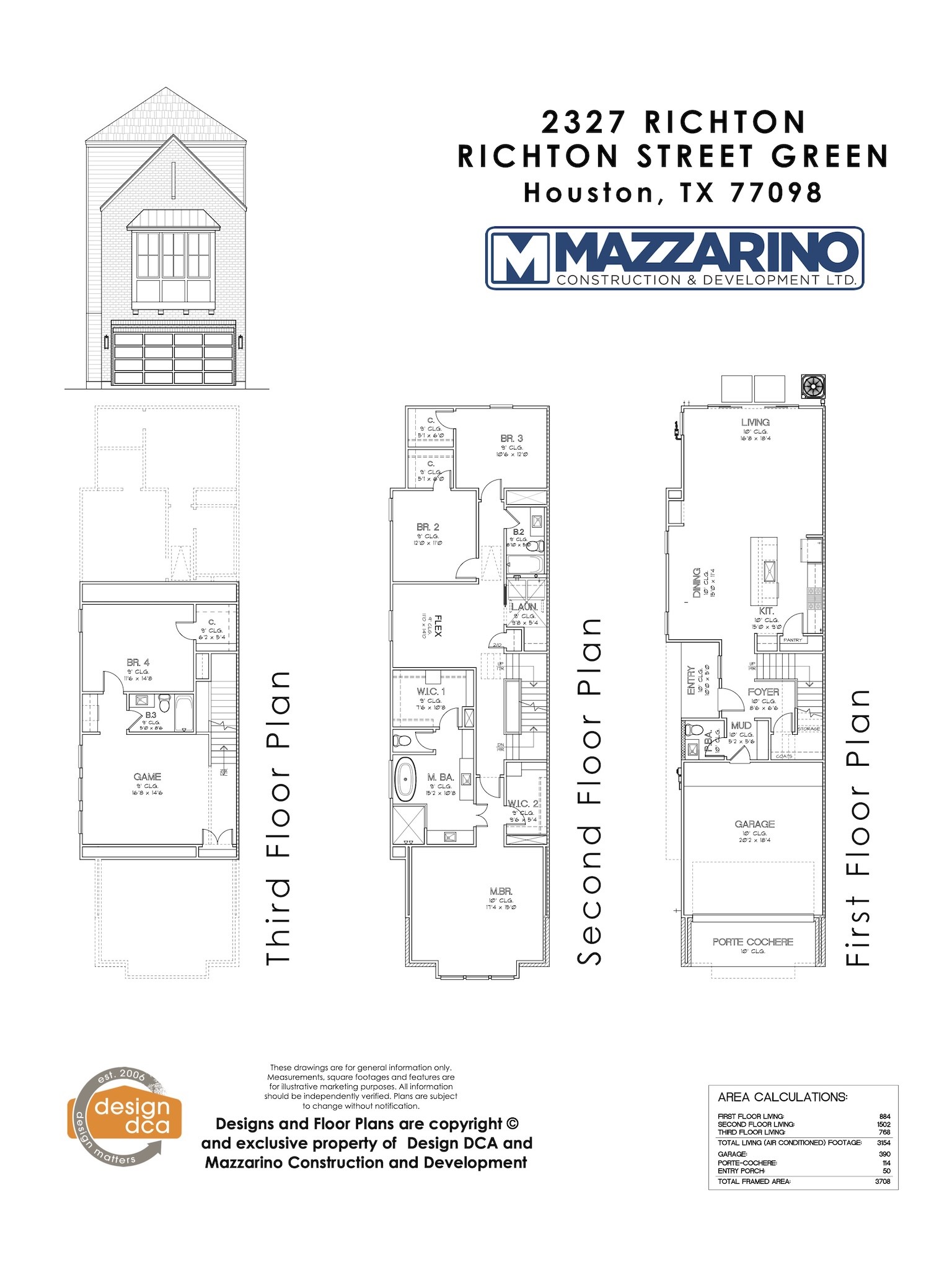 2327 Richton Street Houston, TX 77098 - Photo 21 of 50 Please be aware that these plans are the property of the architect/builder designer that designed them not DUX Realty, Mazzarino Construction or 2327 RICHTON LLC and are protected from reproduction and sharing under copyright law. These drawing are for general information only. Measurements, square footages and features are for illustrative marketing purposes. All information should be independently verified. Plans are subject to change without notification.
