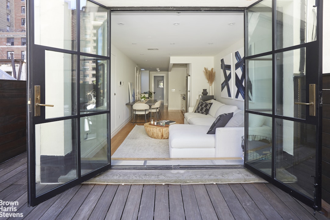219 West 70th Street Manhattan, NY 10023 - Photo 19 of 20 a view of living room with furniture and wooden floor
