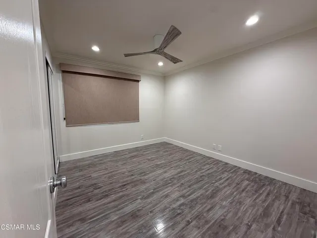 an empty room with a workbench