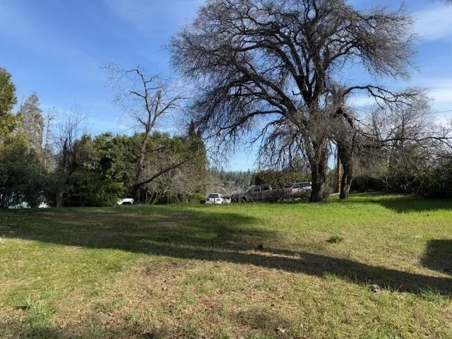 a backyard of a house with lots of green space