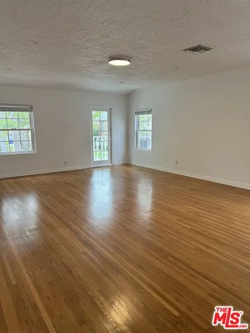 a view of a glass door