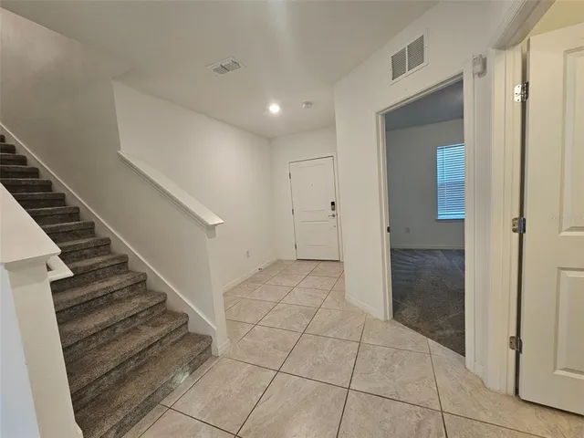 a view of a room with racks on the wall