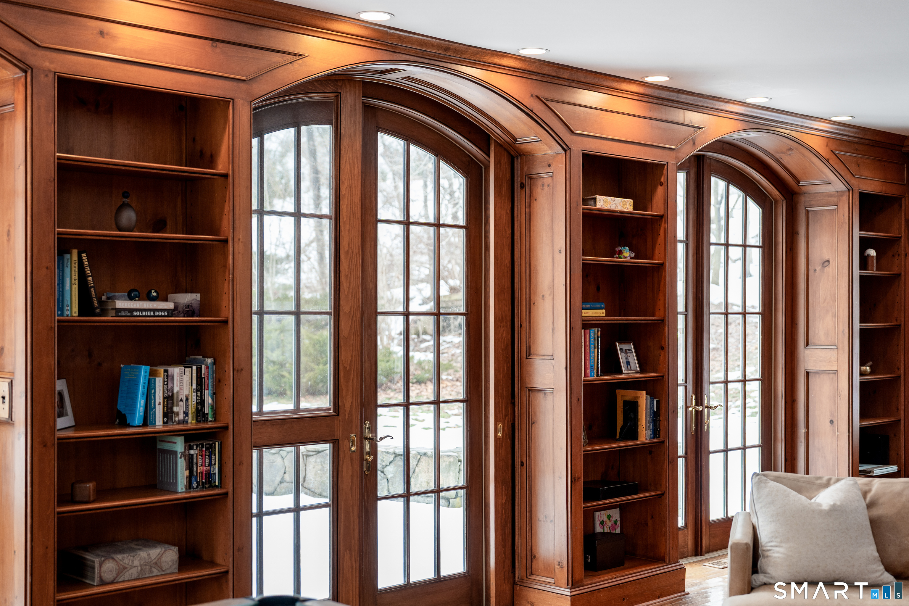 113 Brushy Ridge Road New Canaan, CT 06840 - Photo 26 of 40 Private Terrace off Library overlooking Koi pond