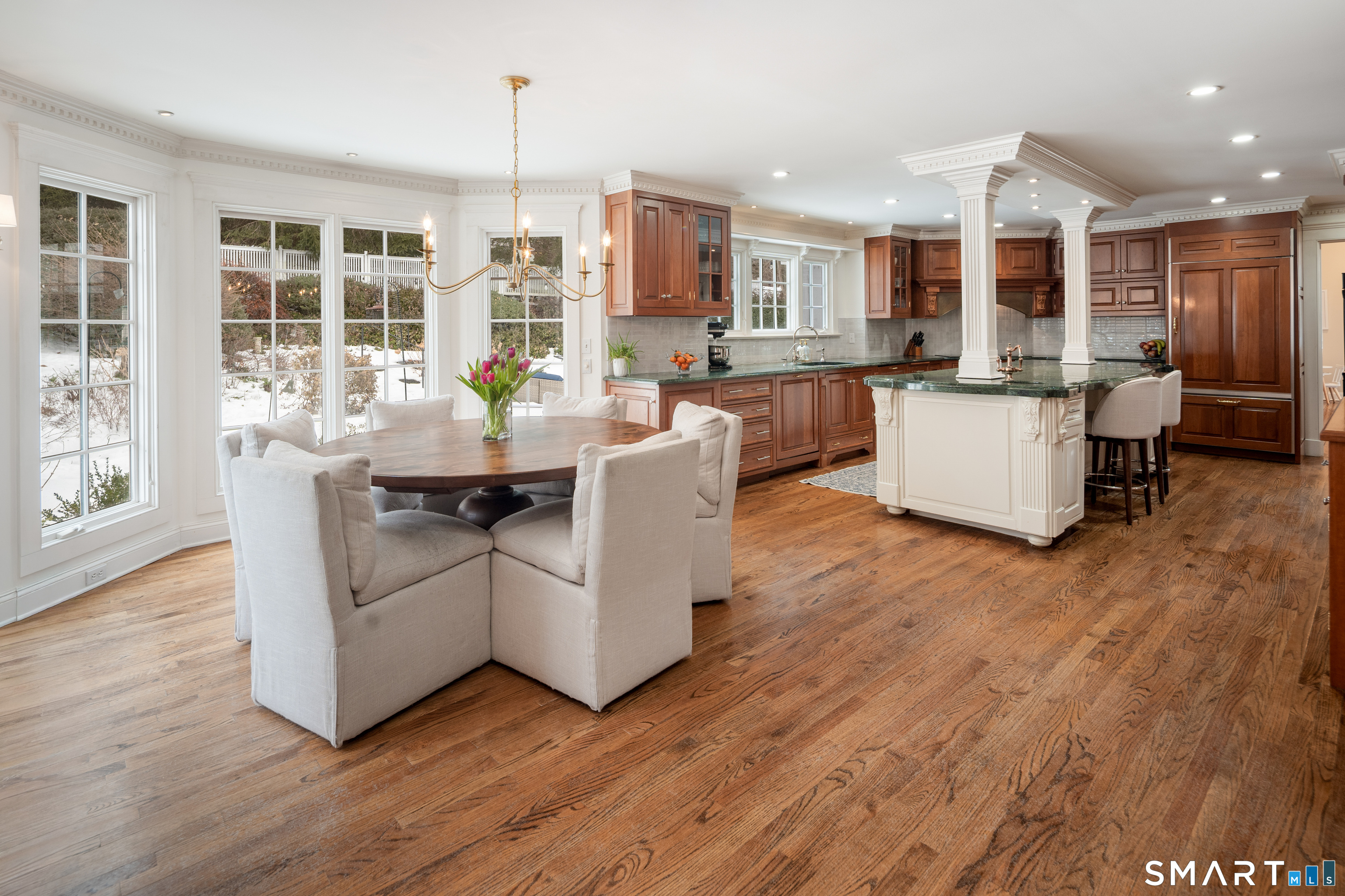 113 Brushy Ridge Road New Canaan, CT 06840 - Photo 29 of 40 Eat In kitchen with access to backyard and pool