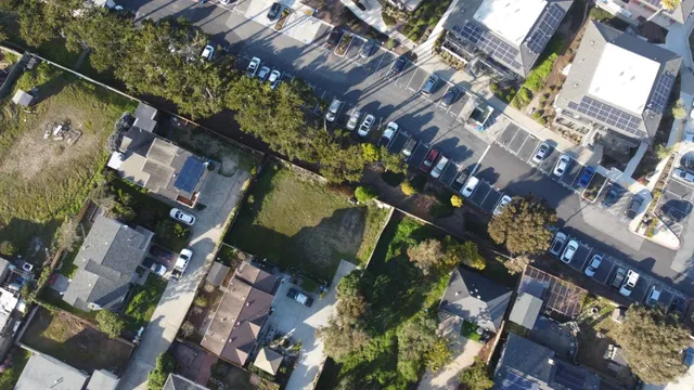 a city view with tall buildings