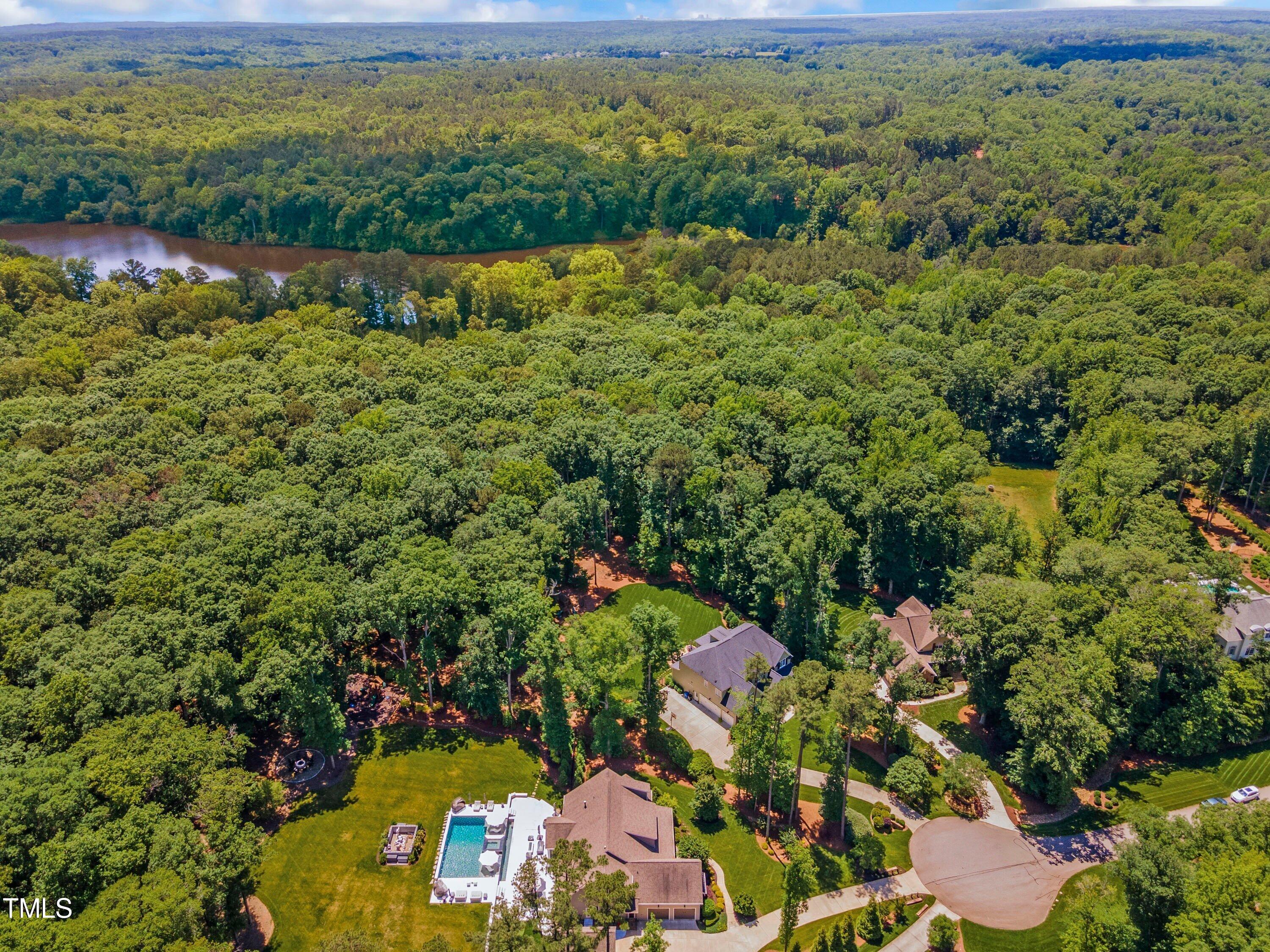 6909 Bartons Bend Way Raleigh, NC 27614 - Photo 51 of 80 Falls Lake Can Be Seen In This Drone Photo And Is Just Minutes Away