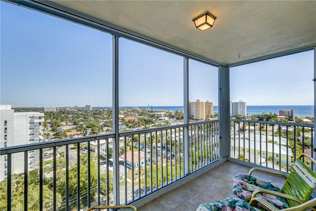 1505 North Riverside Drive, Unit 1208 Pompano Beach, FL 33062 - Photo 5 of 62 a view of a porch with a floor to ceiling window
