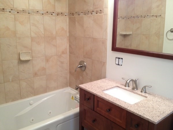 200 Brooks Street, Unit 1 Boston, MA 02128 - Photo 8 of 10 a bathroom with a granite countertop sink toilet and shower
