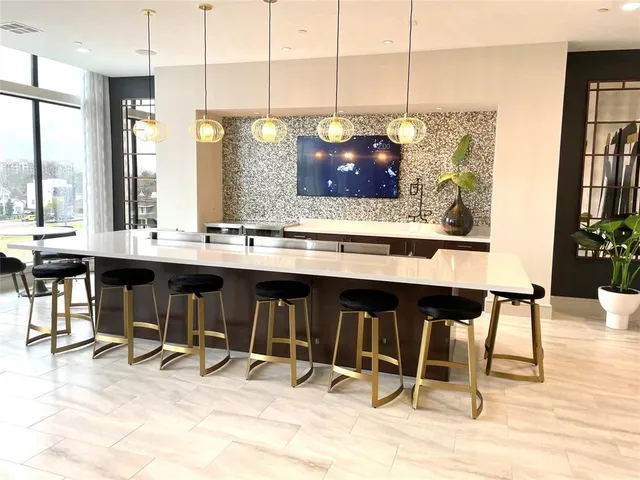 a dining table with chairs