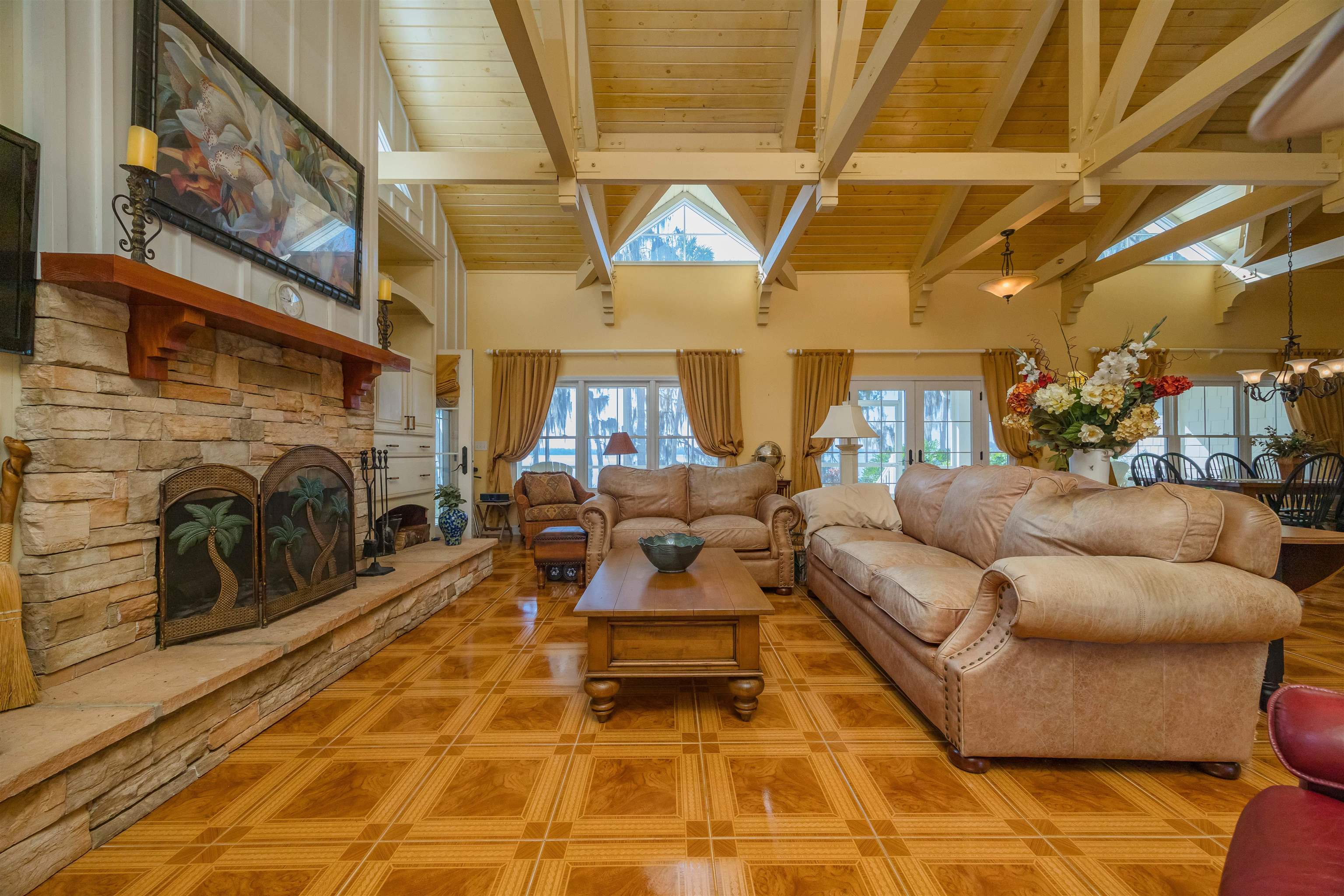 141 Wooten Rd Crescent Crescent City, FL 32112 - Photo 46 of 72 a living room with furniture and a fireplace