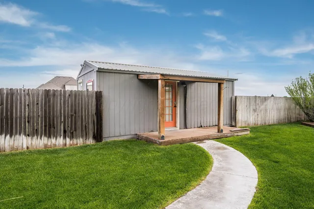 a view of a lake with a houses