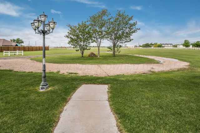a view of a park with swings