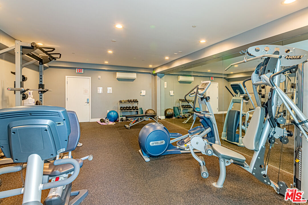 1101 South Harvard Boulevard, Unit 303 Los Angeles, CA 90006 - Photo 30 of 44 a view of a room with gym equipment