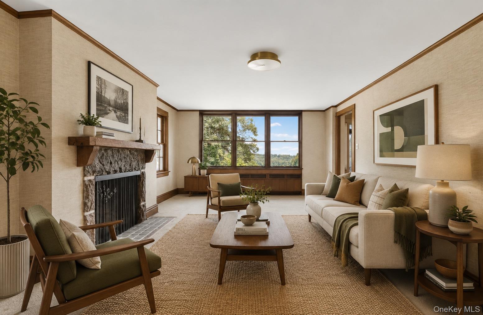 433 Arcady Road Ossining, NY 10562 - Photo 8 of 21 a living room with furniture and a fireplace