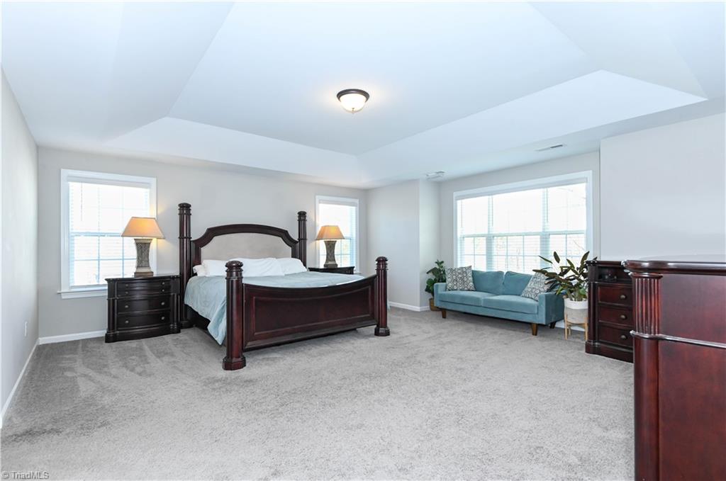 7729 Carson Path Summerfield, NC 27358 - Photo 27 of 48 Huge primary suite with tray ceiling and sitting area